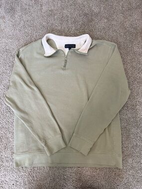 Men's Sage Half-Zip Sweater with Contrast Collar